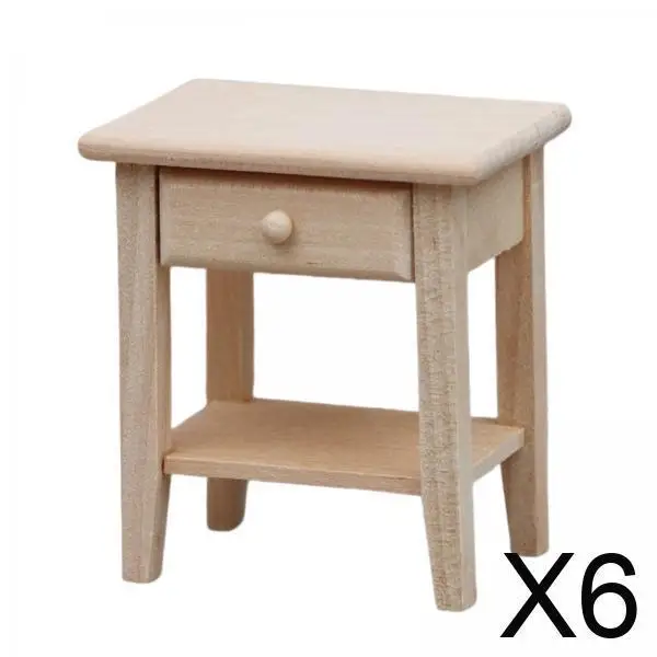 

1/12 Scale Miniature Wooden Wardrobe Dollhouse Night Stands Mini Doll Furniture Display Cabinet for Dolls House Decor