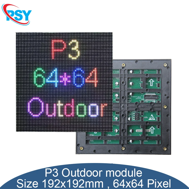 

P3 Открытый матричный светодиодный полноцветный модуль 192x192 мм 64x64 пикселей SMD1921 Лампа Экран Панель видеокарты 4500CD Празкость
