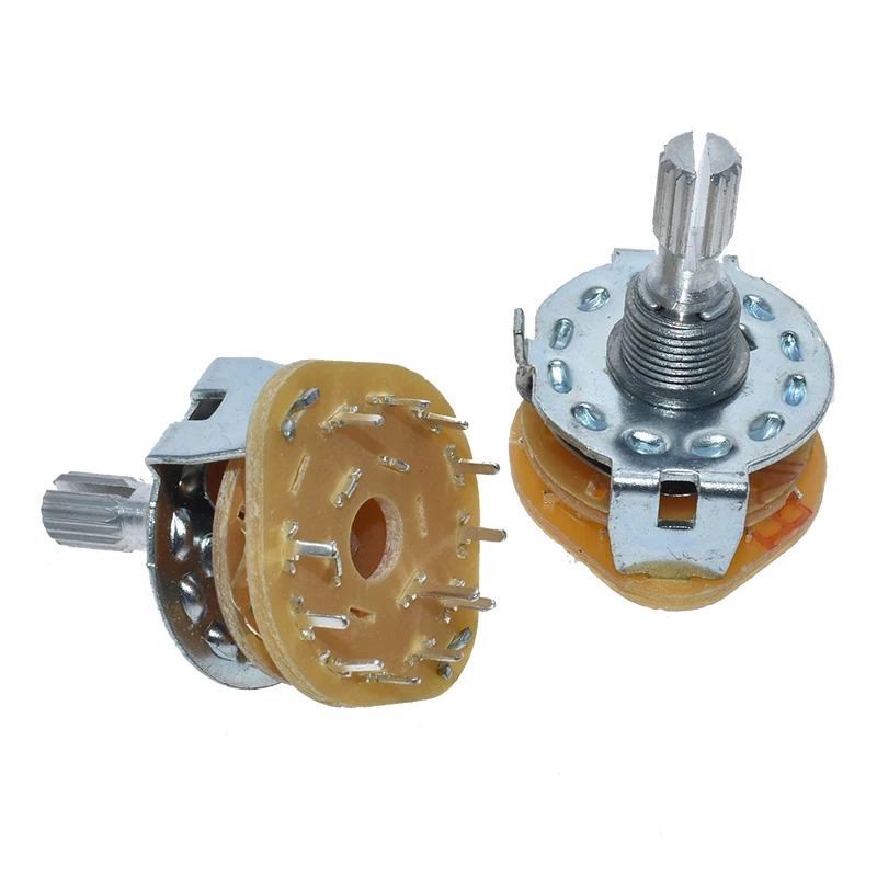 1PCS RS25 RS26 Band switch Shaft Panel Mount L=20mm 1P11T 2P4T 2P5T 2P6T 3P3T 3P4T 4P3T Rotary Switch Selector Band