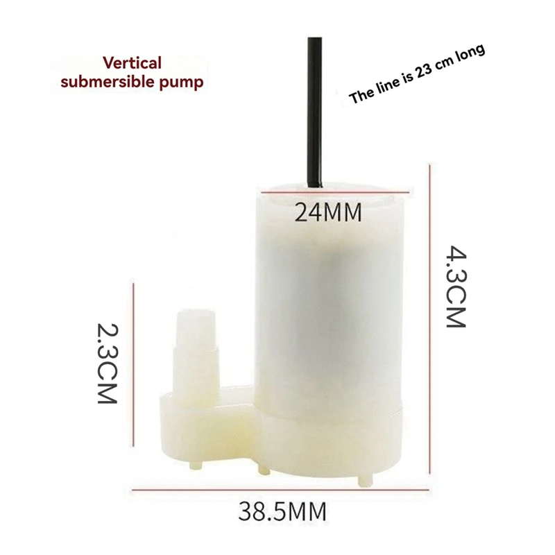 8 Uds Mini bomba sumergible silenciosa blanca para DC3V 5V para refrigeración por agua de ordenador alimentado por USB-AT64