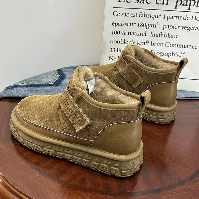 Chaussures montantes et en coton épais pour hommes, décontractées, antidérapantes, à semelles épaisses, résistantes au froid, en coton chaud, nouvelle collection automne et hiver