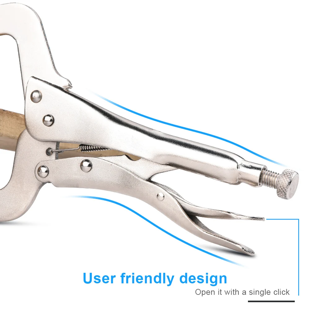 Hand Tool Fix Plier Pincer Tong Tenon Locator C Clamp weld Clip Woodwork Pad Wood Work Alloy Steel Grip Vise Swivel view 5