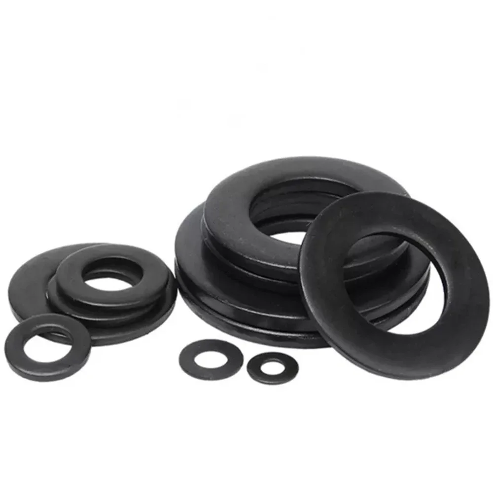 5/10/20/50/100/150 Pcs High Strength Black 304 Stainless Steel Enlarged Flat Washer M2 M2.5 M3 M4 M5 Thickness 0.5mm-0.8mm-2mm