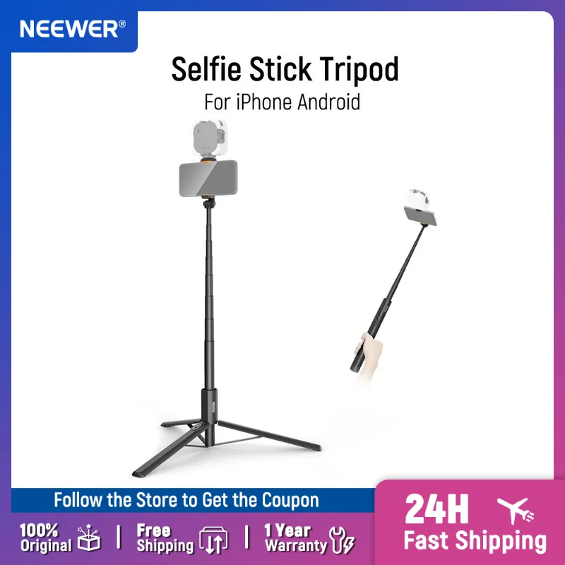 

NEEWER 16-71" Selfie Stick Tripod Compatible with iPhone Android Portable Cell Phone Travel Stand Camera Holder ﻿