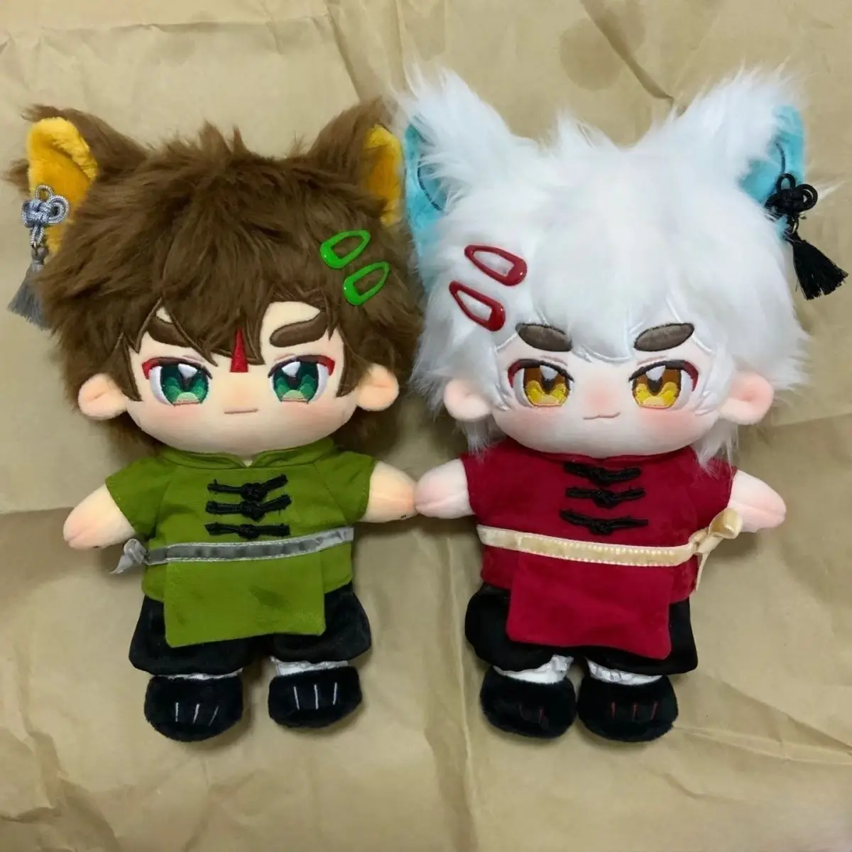Anime Surrounding Dress-up Stuffed Toys Peking Opera Cat White Sugar Wu Song Cute 20cm Cotton Doll Children's Cartoon Plush Gift