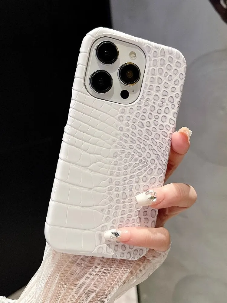 18 Pro Max Krokodilleder-Handyhülle für iPhone 18 Pro 13 14 12 15 16 17 Pro Max Hüllen Farbverlauf Harte PC Stoßfeste Schutzhülle – Detail 9