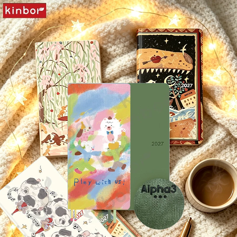2027 Kinbor Slim Pocket Notebook Planner Schedule Agenda Daily Weekly Mothly Yearly Plan Habits Record Tracker Jounal Organizer