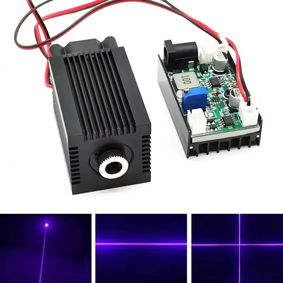 405nm Dot Line Cross 100mW 150mW 200mW 350mW 400mW Violet/Blue Focusable Laser Module DC12V Woodwork Parts