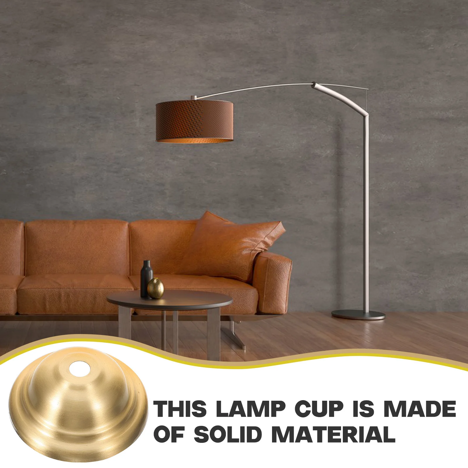 

Copper Lamp Cup Brass Durable Rounded Finial Replacement for Lamp Base Table Wall Light Modern Finial Light Decor