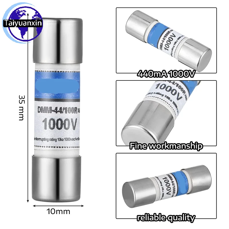 5PCS DMM-44 100 Ceramic Fuse 440mA 1000V DMM-44 100-R DMM44 10*35MM Fluke Multimete Fuses