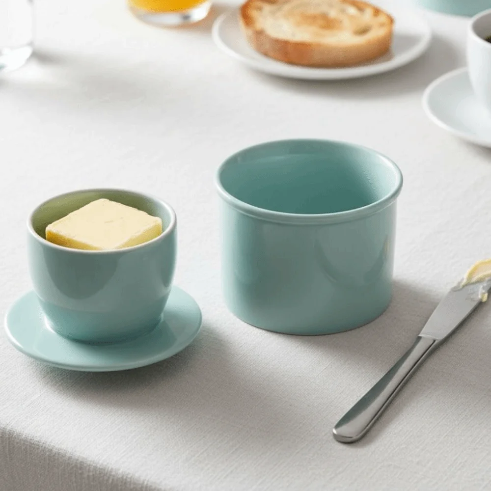 Ceramic French Butter Crock with Lid 2