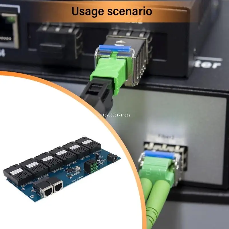 Konwertery światłowodowe, płytka PCBA, 2 porty RJ45, 6 portów światłowodowych, 0-20 Dropship