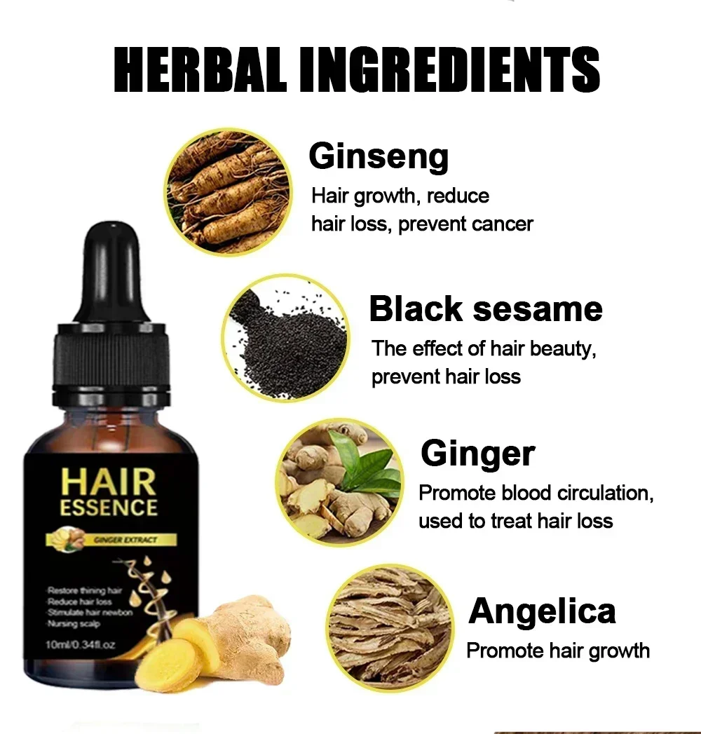 Natural Hair Growth Oil Efficient Anti Hair Loss Nourishing Essential Oil For Dense Repair Damaged Hair Moisturizing Smooth Oil