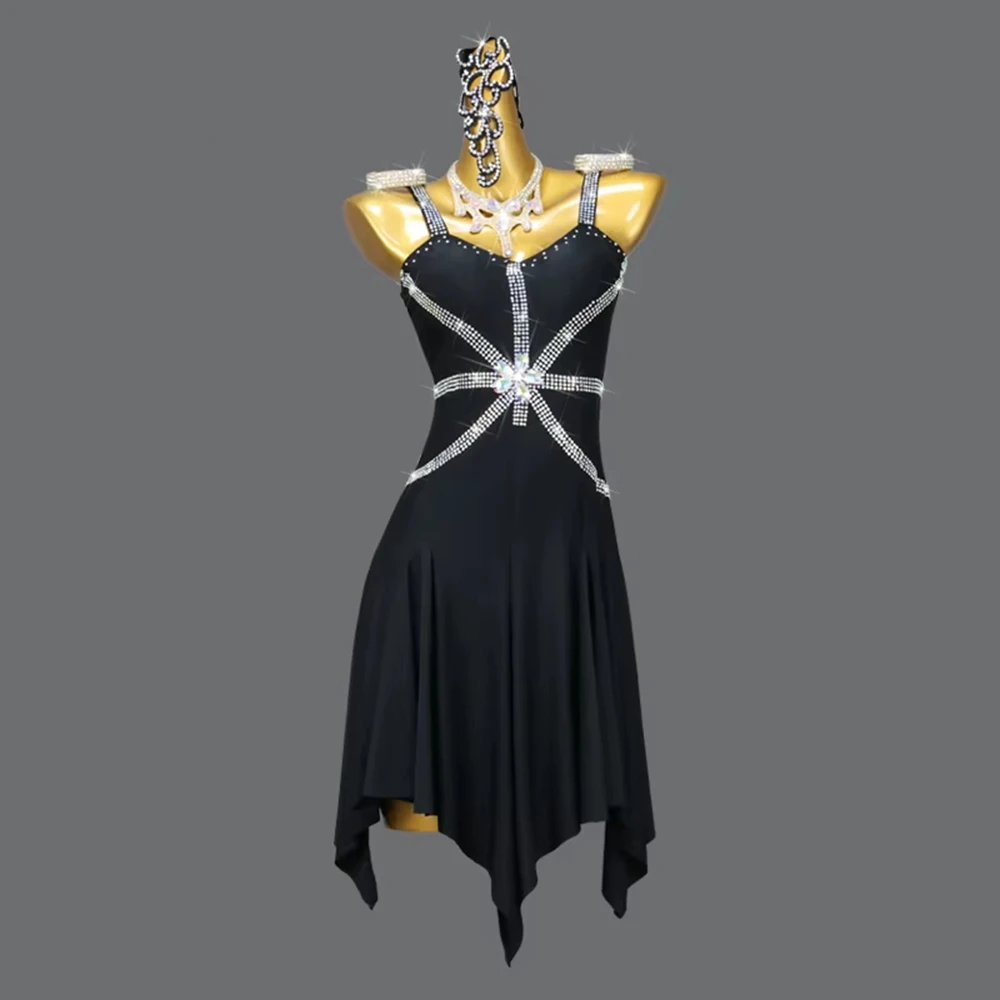

2025 New Latin Dance Dress Womens Sports Skirt Sexy Girls Ballroom Outfits Party Clothing Evening Suit Practice Sexy Dancewear