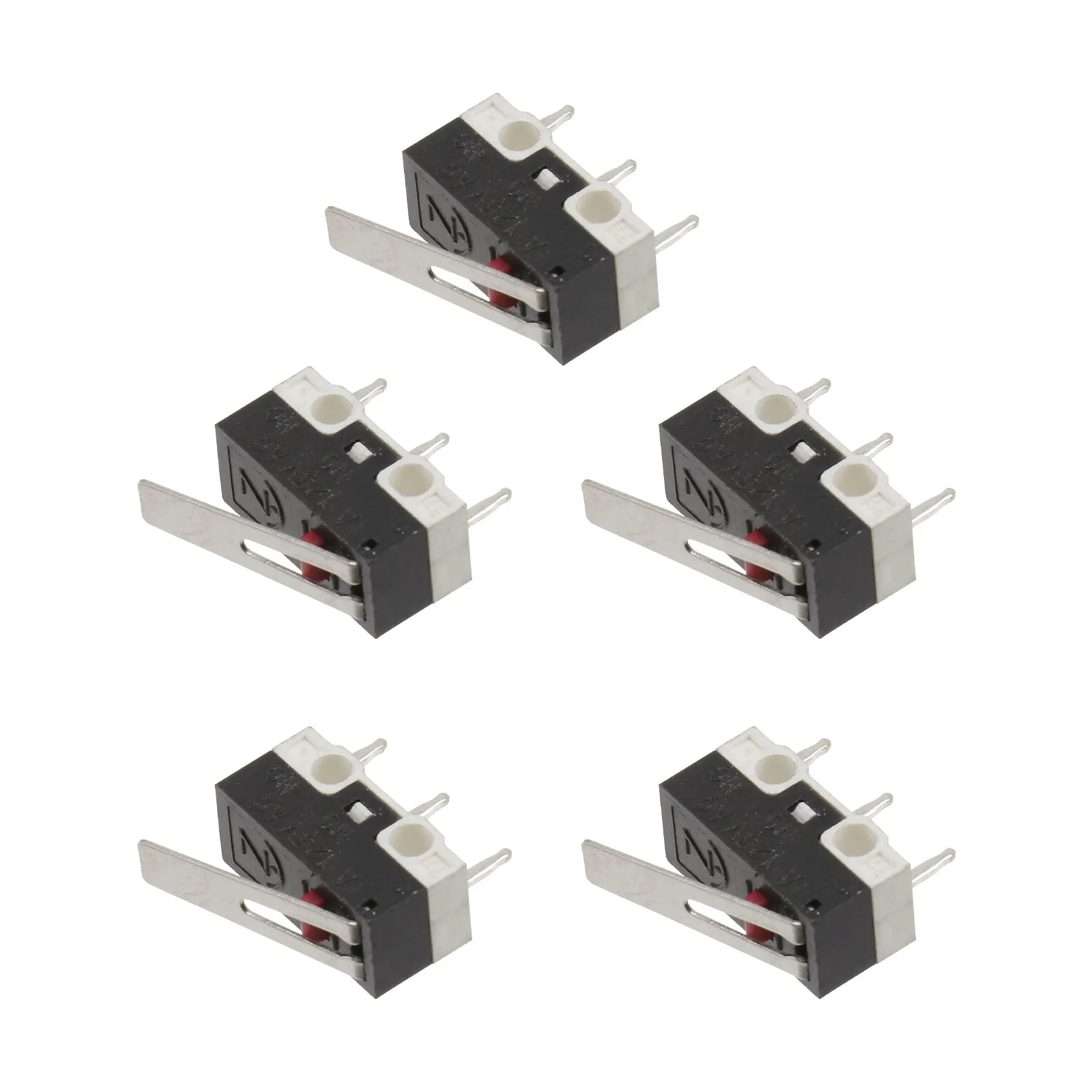 5Pcs Micro Switch Spdt 3 Pin Long Hinge Lever Momentary Tactile Limit Switch for Home Appliances Audio Equipment Electronic