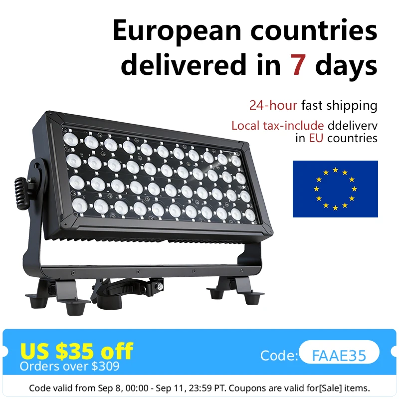 AICPOSE 4 pz. DMX512 IP65 44x10W Pixel RGBW Fari Wash da Esterno con Controllo Luminosità per DJ, Discoteca, Matrimoni