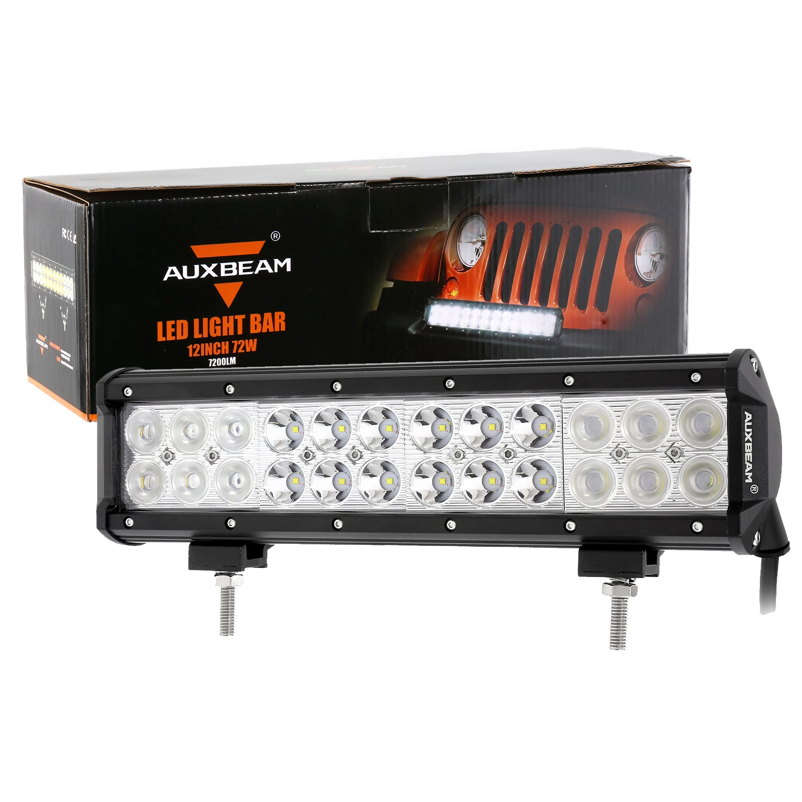 12 Inch LED Work Light Bar Dual Row 6000K Combo Beam White Flood Lights With Wiring For SUV ATV UTV TRUCKS PICKUP BOAT