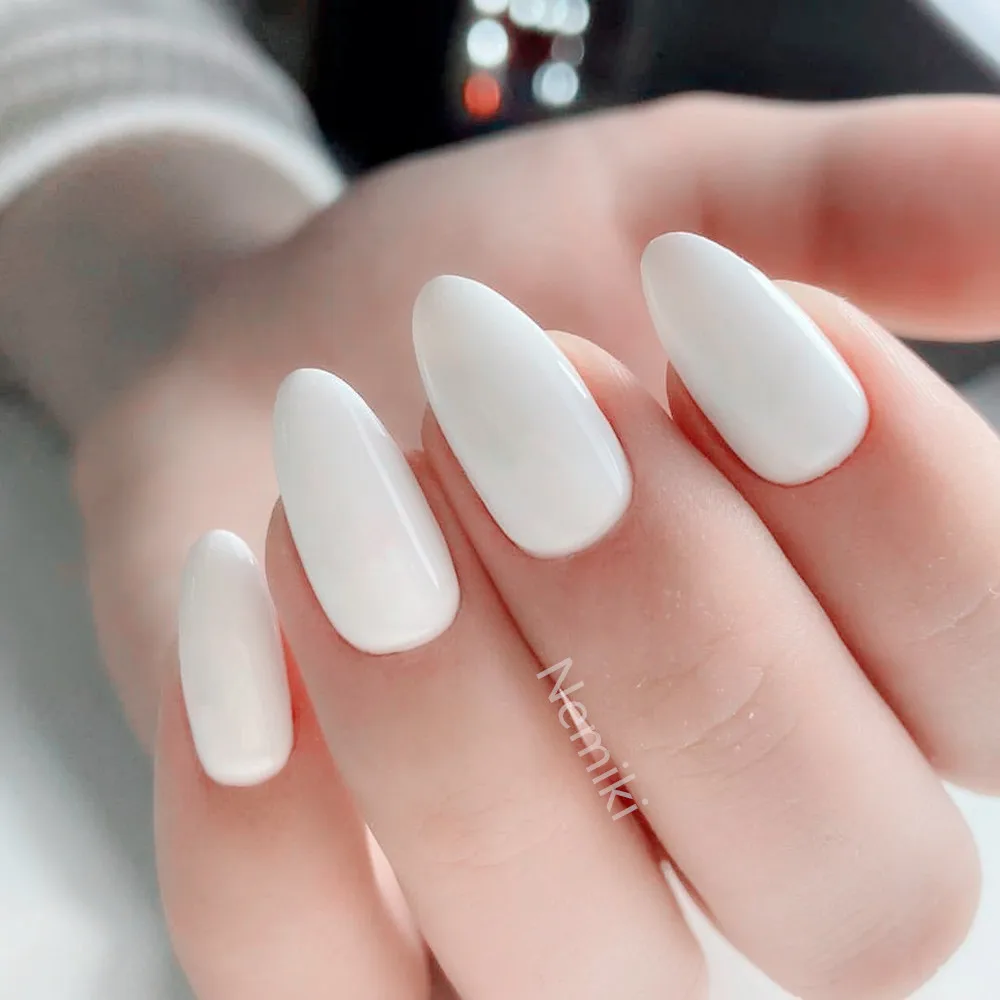 White Short Nail Designs Red Stilettos Woman Artificial Press On Fake Nails For Gluing DIY Lady Finger Tip Manicure Tools