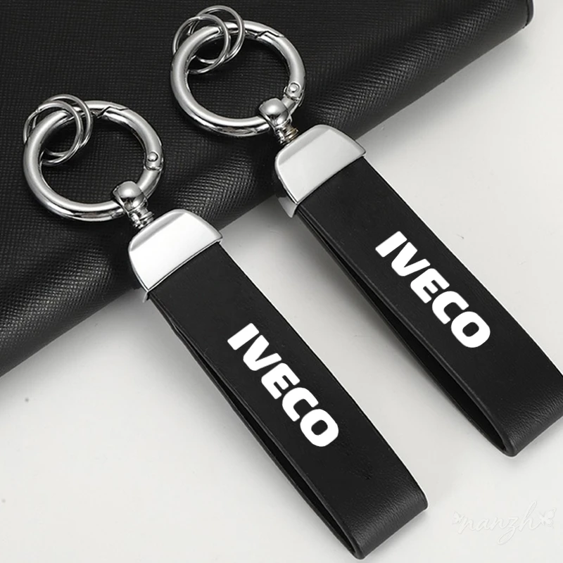 Llavero de cuero y gamuza con dije de aleación de zinc para IVECO LOGO DAILY IV V VI Van Daily S-WAY T-WAY X-WAY DAILY 4X4 Accesorios