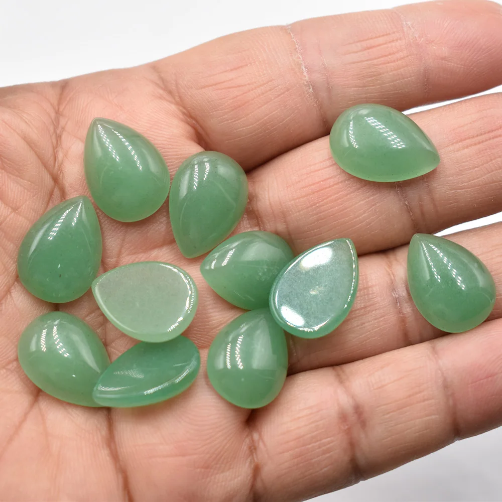Großhandel 50 Stück/Lot verschiedene Naturstein-Cabochon-Perlen in Tropfenform 13x18mm für DIY-Schmuckzubehör Kostenloser Versand – Detail 9