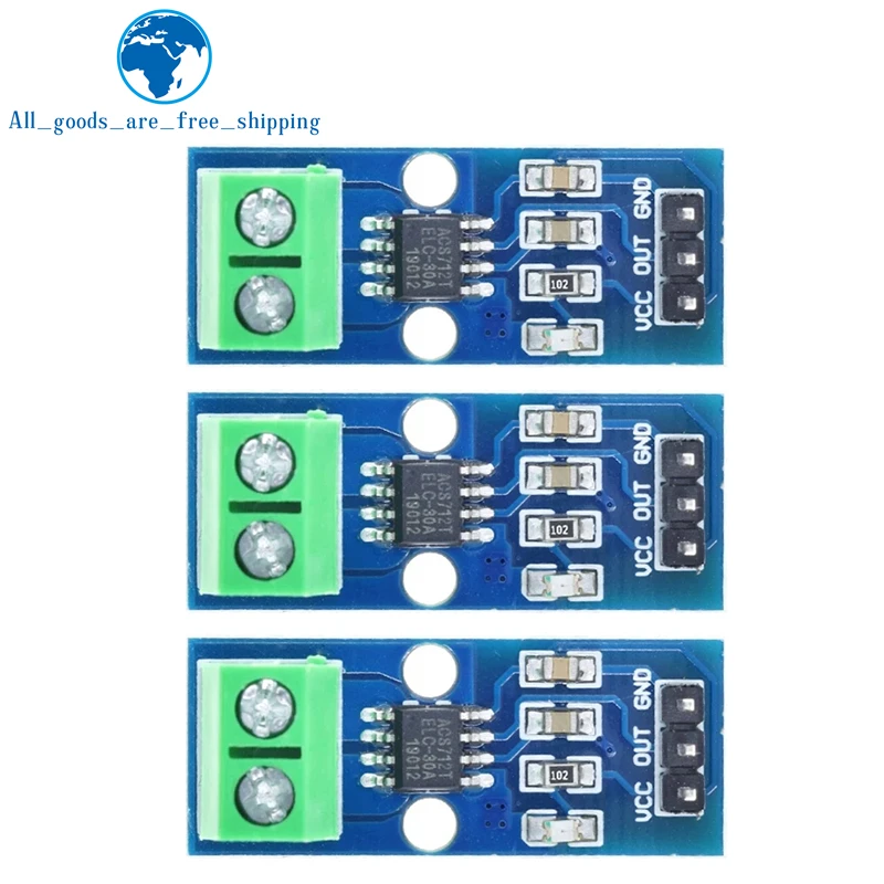 TZT Hot Sale ACS712 5A 20A 30A Range Hall Current Sensors Module ACS712 Module For Arduino 5A 20A 30A image 2