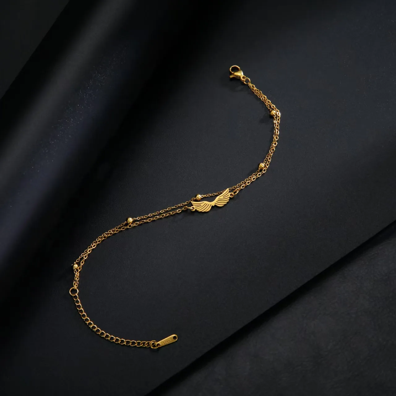 الملاك الجناح قلادة طبقة مزدوجة سلسلة مطرز سلسلة الأزياء سحر سوار