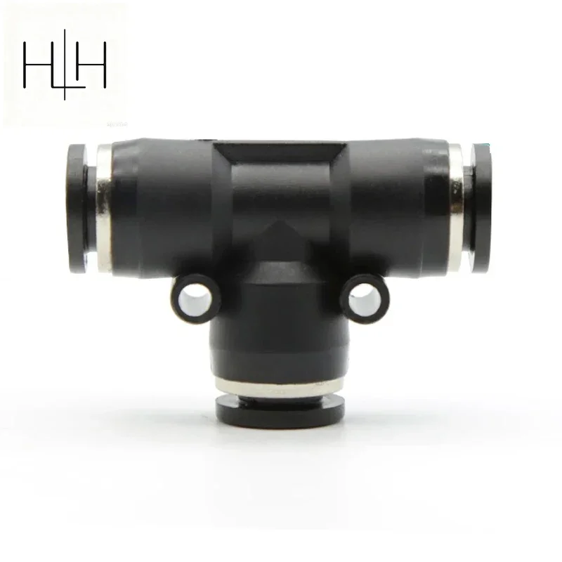 HLH 50PCS Pneumatic Fittings INCH PE5/32 1/8 1/4 3/16 3/8 5/16 1/2 Air Piping T Adapters  One Touch Quick Release Fitting Connec