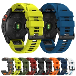 26 22mm Two Tone Silicone Strap For Garmin Fenix 7X 7Pro 6 6X/Epix Pro Gen 2/Tactix/Descent Mk3i QuickFit Watch Band Accessories