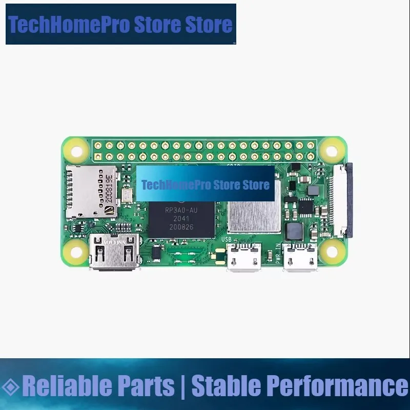 TechHP Raspberry Pi Zero 2W 1GHz Quad-core 64-bit Arm Cortex-A53 CPU 512MB SDRAM Bluetooth BLE&WiFi Pi 0 2 W with Pin Header Cas