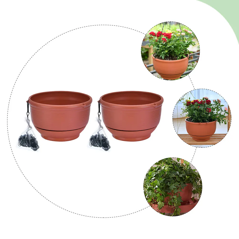 2Pcs Hanging Pot Durable Plastic Pots for Plants Space Saving Garden Planter Container Chlorophytum Planting Pot Home Decor