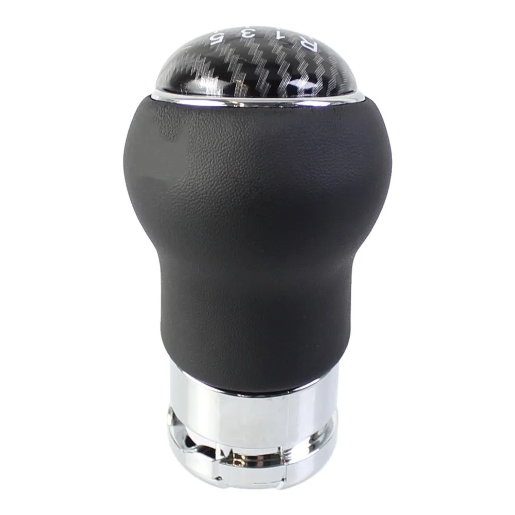 for Auto Interior Accessory Carbon Fiber Gear Knob 19mm Diameter Size Sleek Black Finish For 6 Speed Manual Transmission