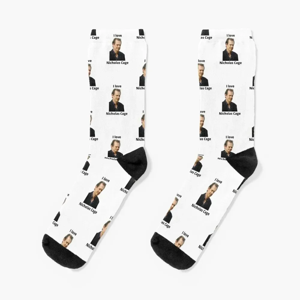 I love Nicholas Cage (Steve Buscemi) Socks aesthetic New year's men cotton high quality Designer Man Socks Women's