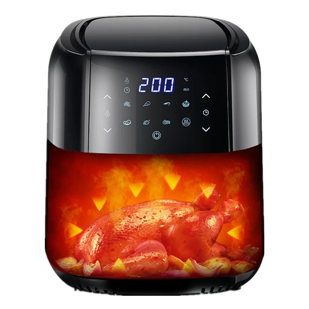 Digital LED Touch Screen Timer Temperature Control 1400W Kitchen Supplies;New-5L Electric Deep Fryer Air Fryer