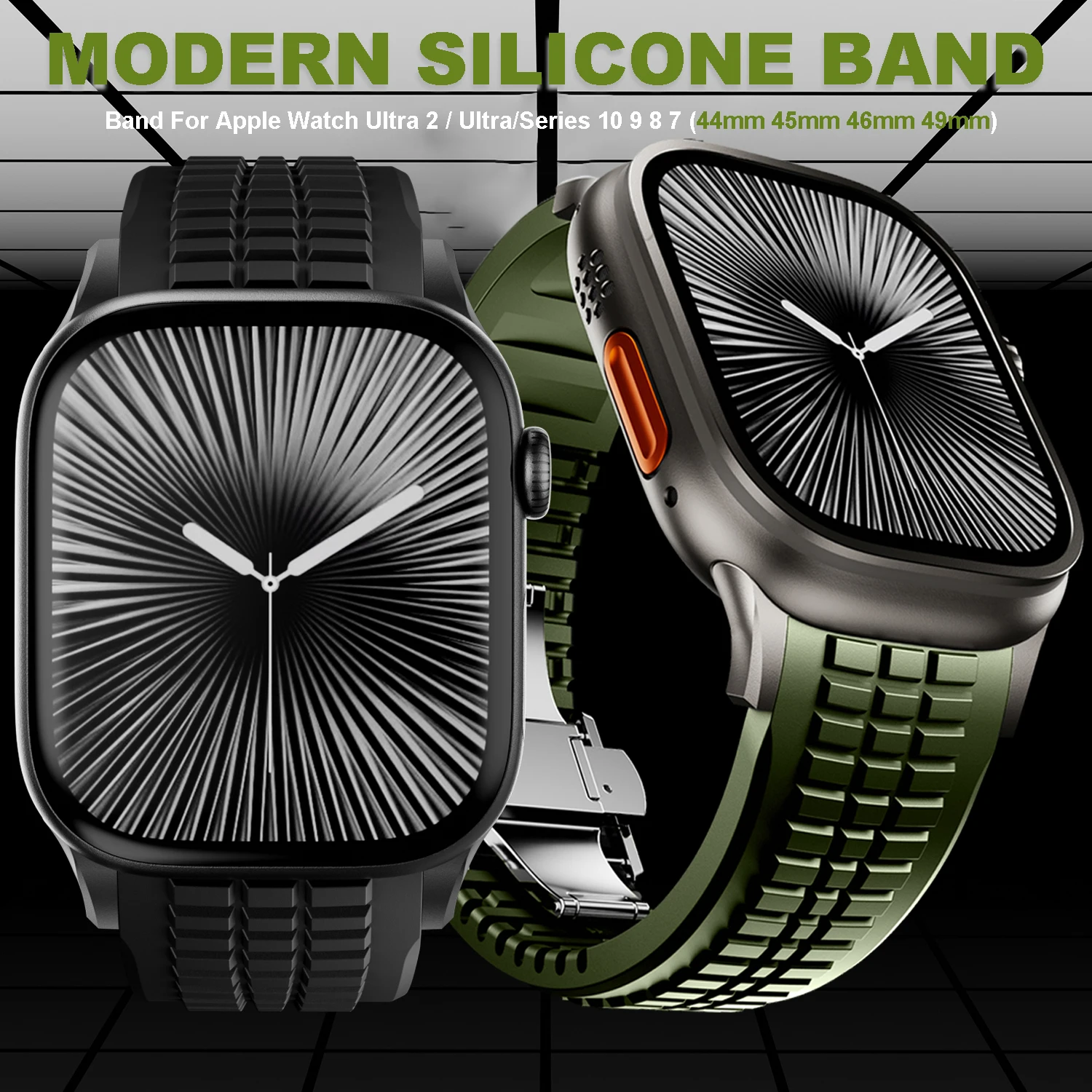 

Man Silicone Loop Band for Apple Watch Strap 49mm Ultra 2 Sport Correa for Iwatch 10 9 8 7 45mm 46mm 6 5 4 Se 44mm Accessories
