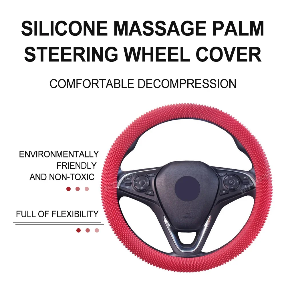 Car Styling Universal Silicone Steering Wheel Glove Massage Palm Cover Multi Color Soft Silicon Steering Wheel For Kia BMW Audi