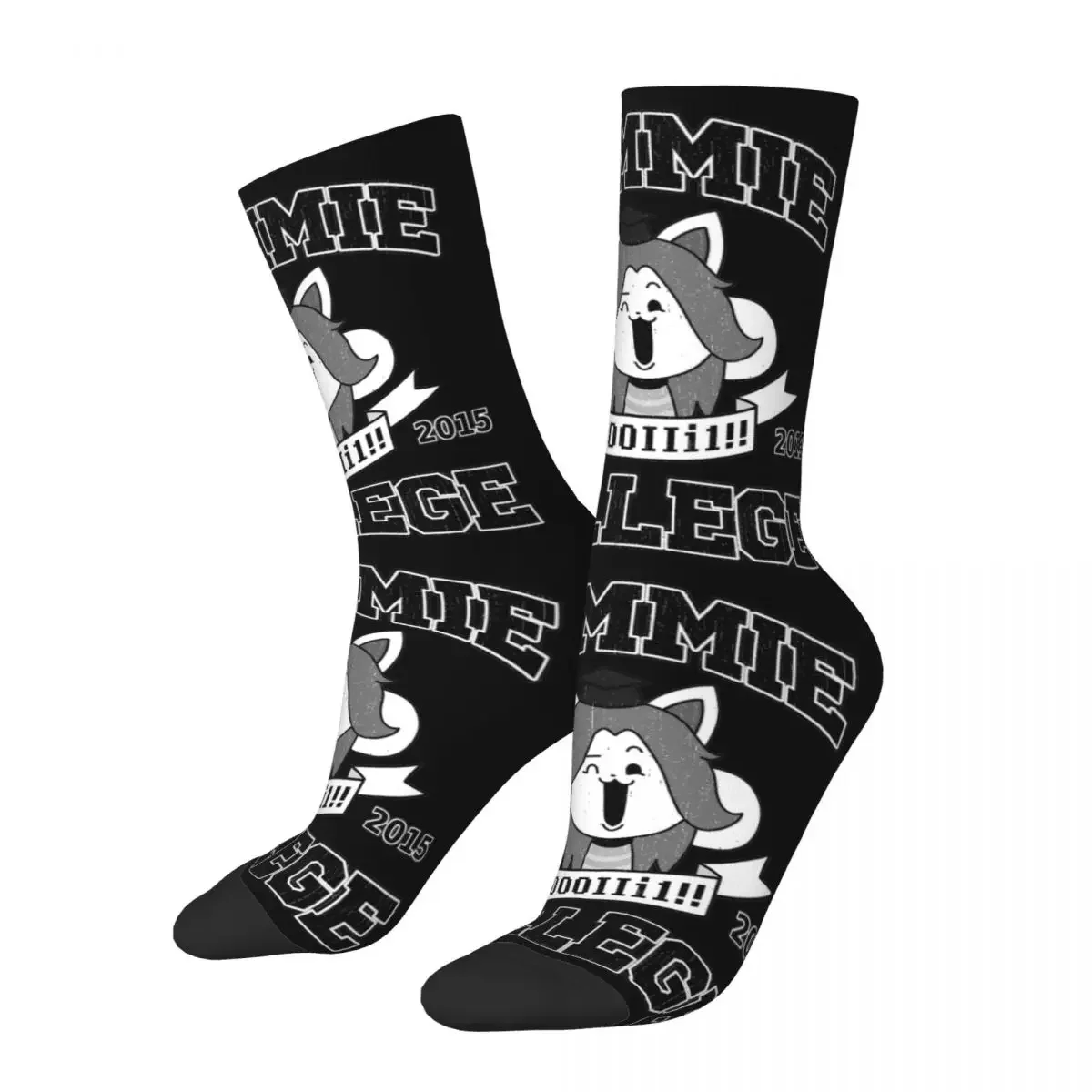 

Temmie College Undertale Socks Men Women Polyester Funny Happy Game Socks Hip Hop Spring Summer Autumn Winter Socks Gifts