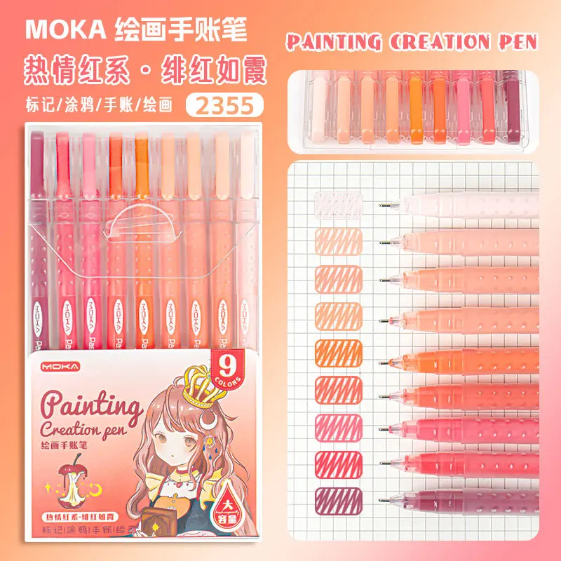 102/9 Colors Morandi Gel Pen Student Diary Scrapbook Painting DIY Gel Pen Set Coloring Book Drawing Doodling Pen School Supplies