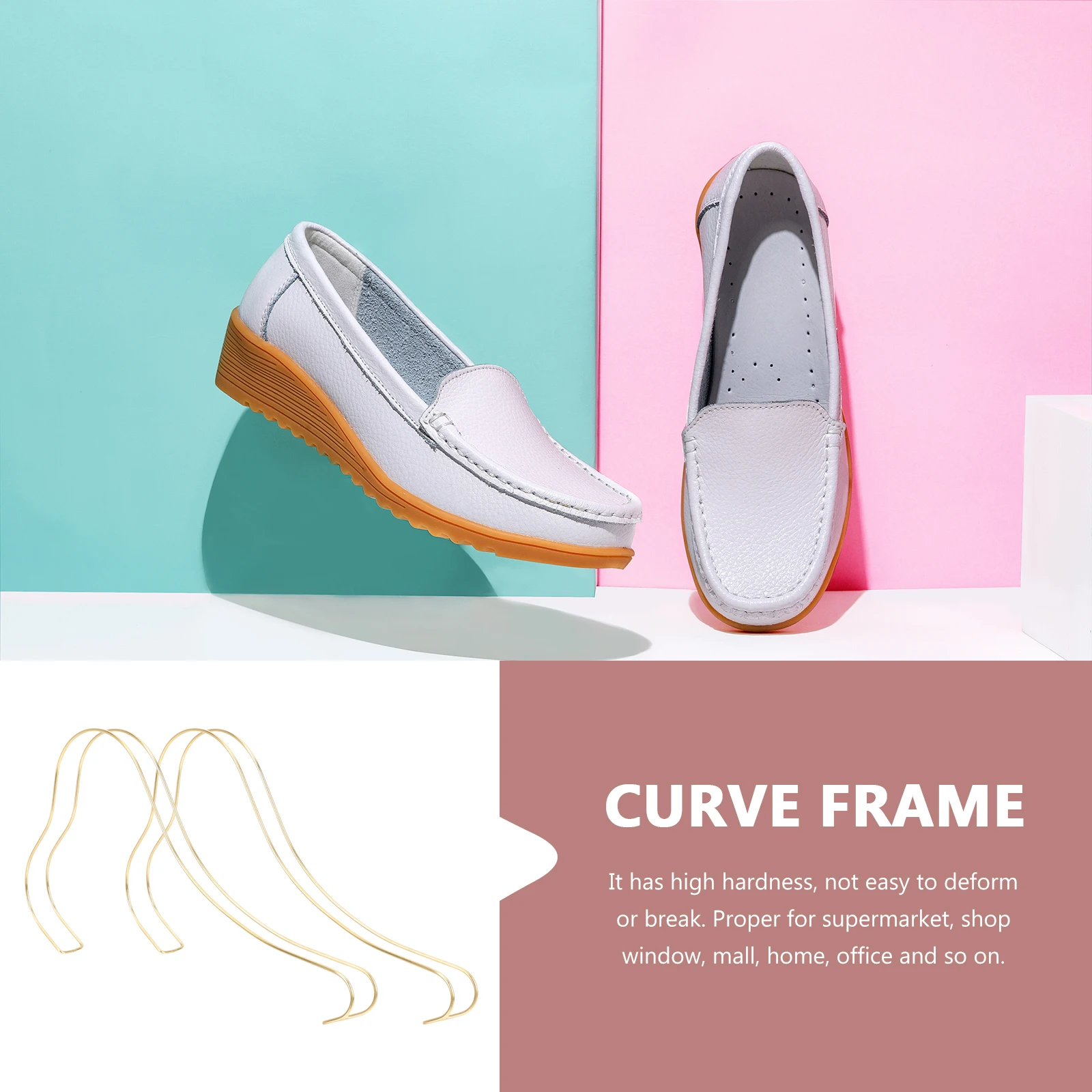 

2Pcs Women Shoes Display Stand Stainless Steel Shoe Rack for High Heels Sandals Stretchers Home Store Use Shape Holder ganizing