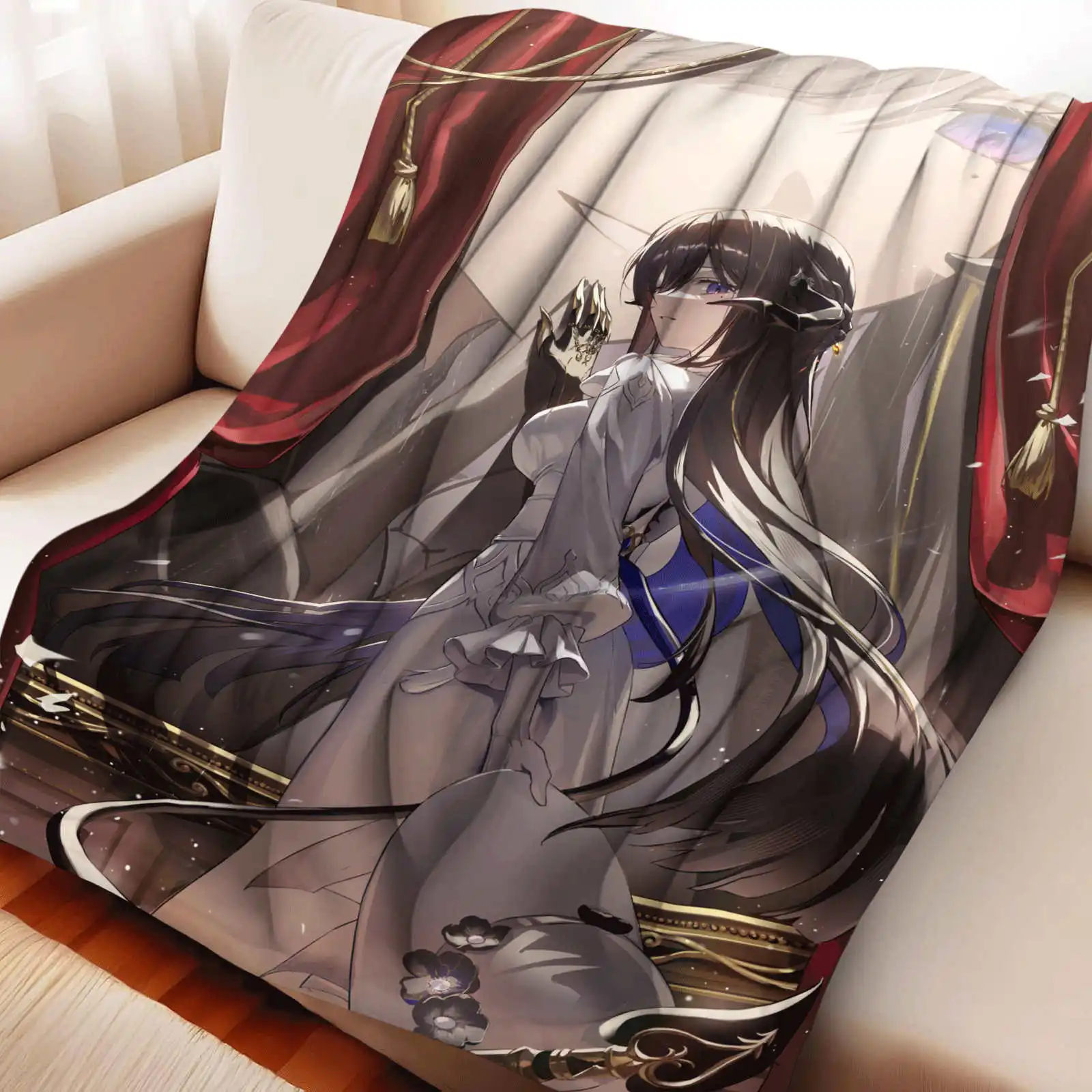 honkai star rail Blanket Soft Flannel Throw for Sofa Bed Office Travel Camping Dorm Vibrant Space Art All-Season Decor