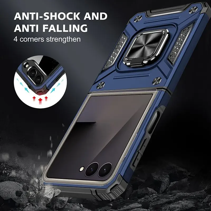 

Case For Samsung Galaxy Z Flip 7 FE Body Rugged Protective Camera Stand Protection Ring Cover For Samsung Galaxy Z Flip 7 FE