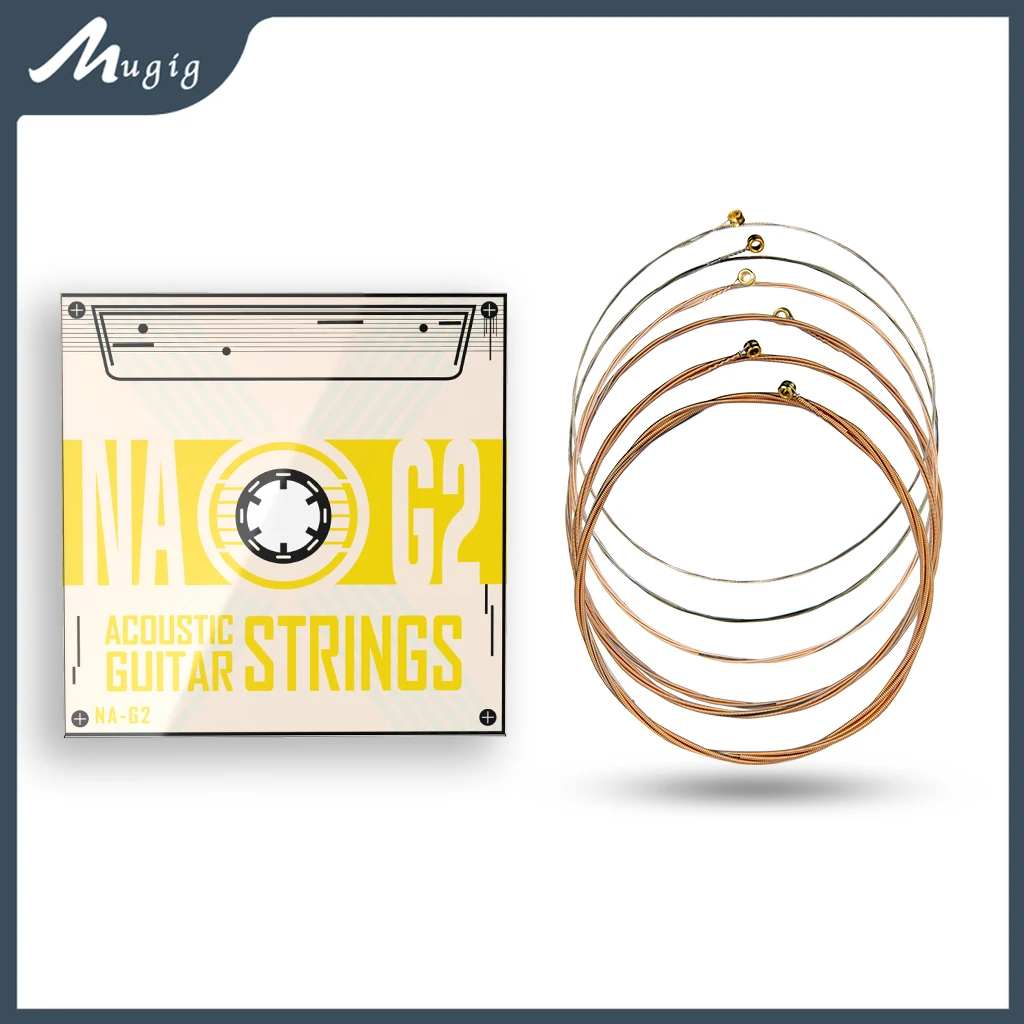 

Mugig NAOMI 6pcs/1set Acoustic Guitar Strings Hexagonal Core Nickel Bronze Bright Tone Extra Light Guitar Accessories