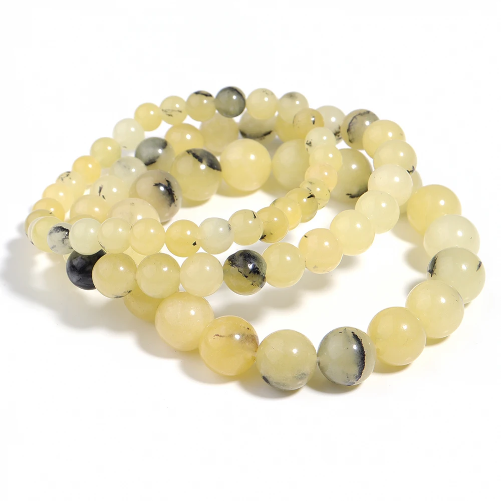 OAIITE Yellow Opal bracciale donna Natural Quartz Crystal Opal Bead bracciale Fortune bracciale uomo Reiki Pulse Jewelry Gift