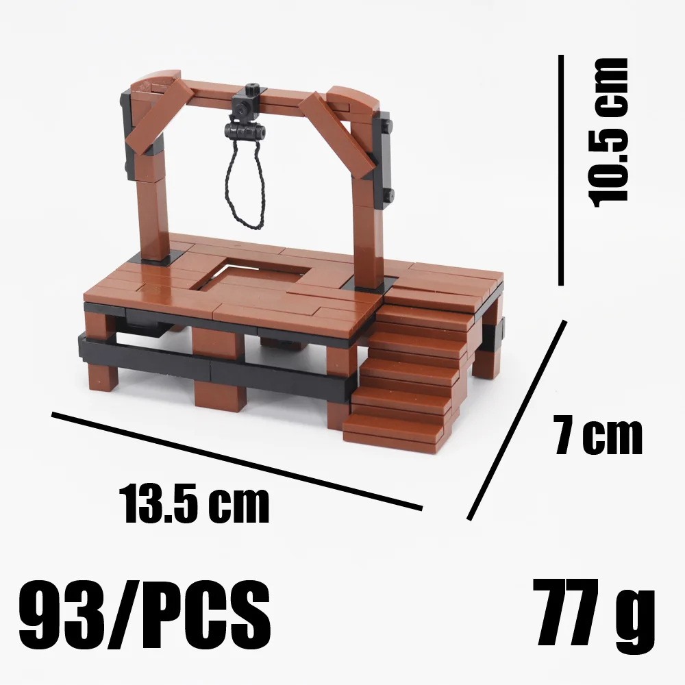 Compatible With LEGO Medieval Military Criminal Trial Beheading Platform Building Blocks MOC Torture Equipment Bricks Toys