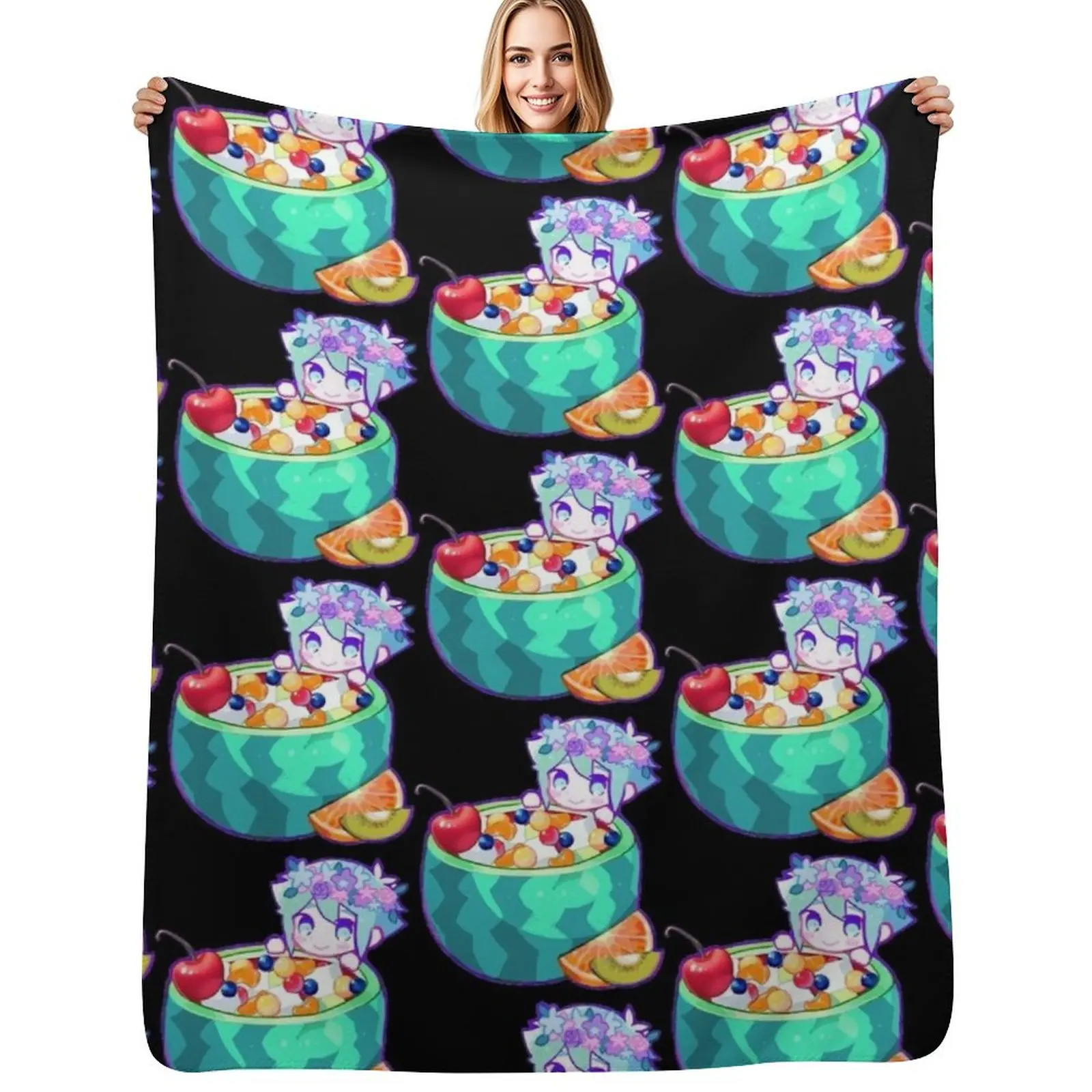

basil omori Throw Blanket Travel Size Cozy Blanket for Plane Train