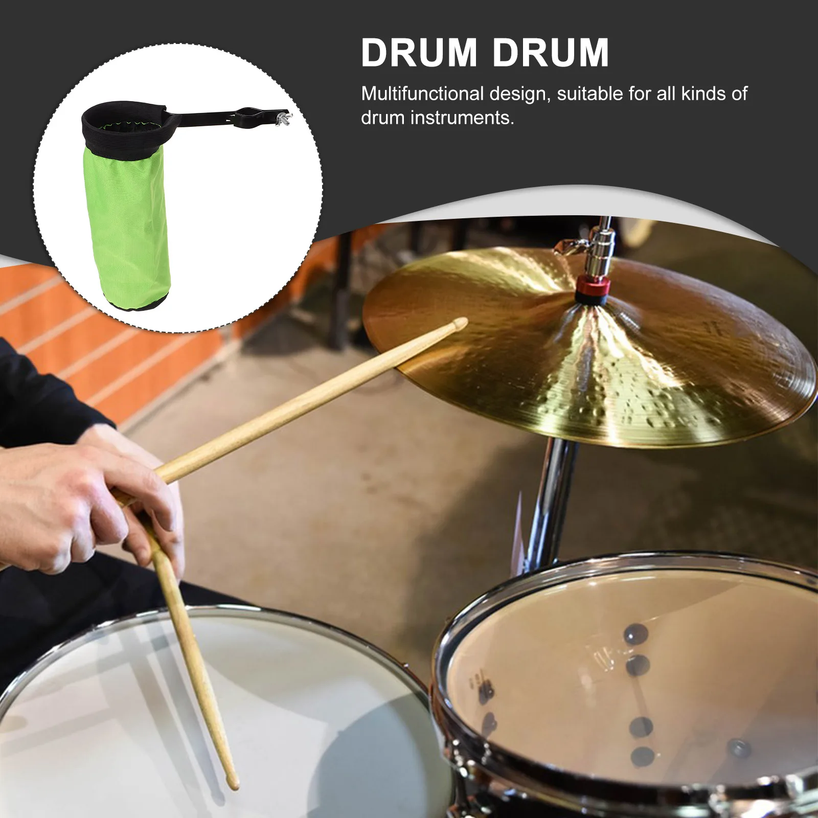 

Drum Stick Bag Holder Display Sticks Portable Clip on Drumstick Pouch Green Hand