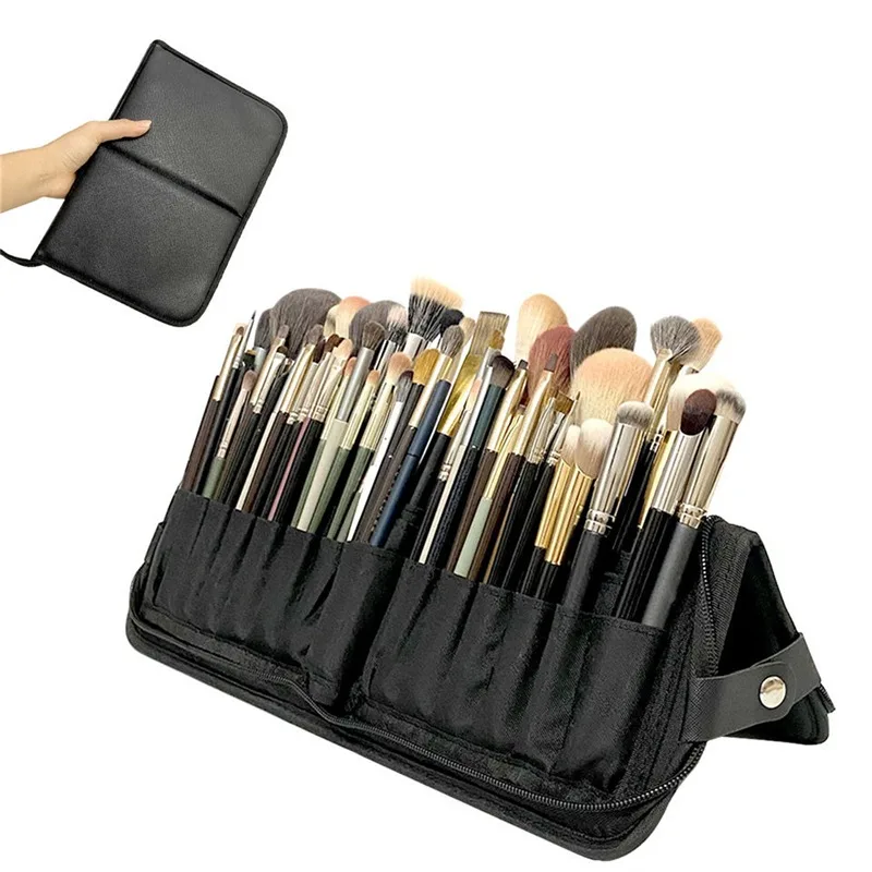 Organizzatore di borse per pennelli per trucco pieghevole da donna custodia da toilette cosmetica da viaggio femminile per strumenti di bellezza