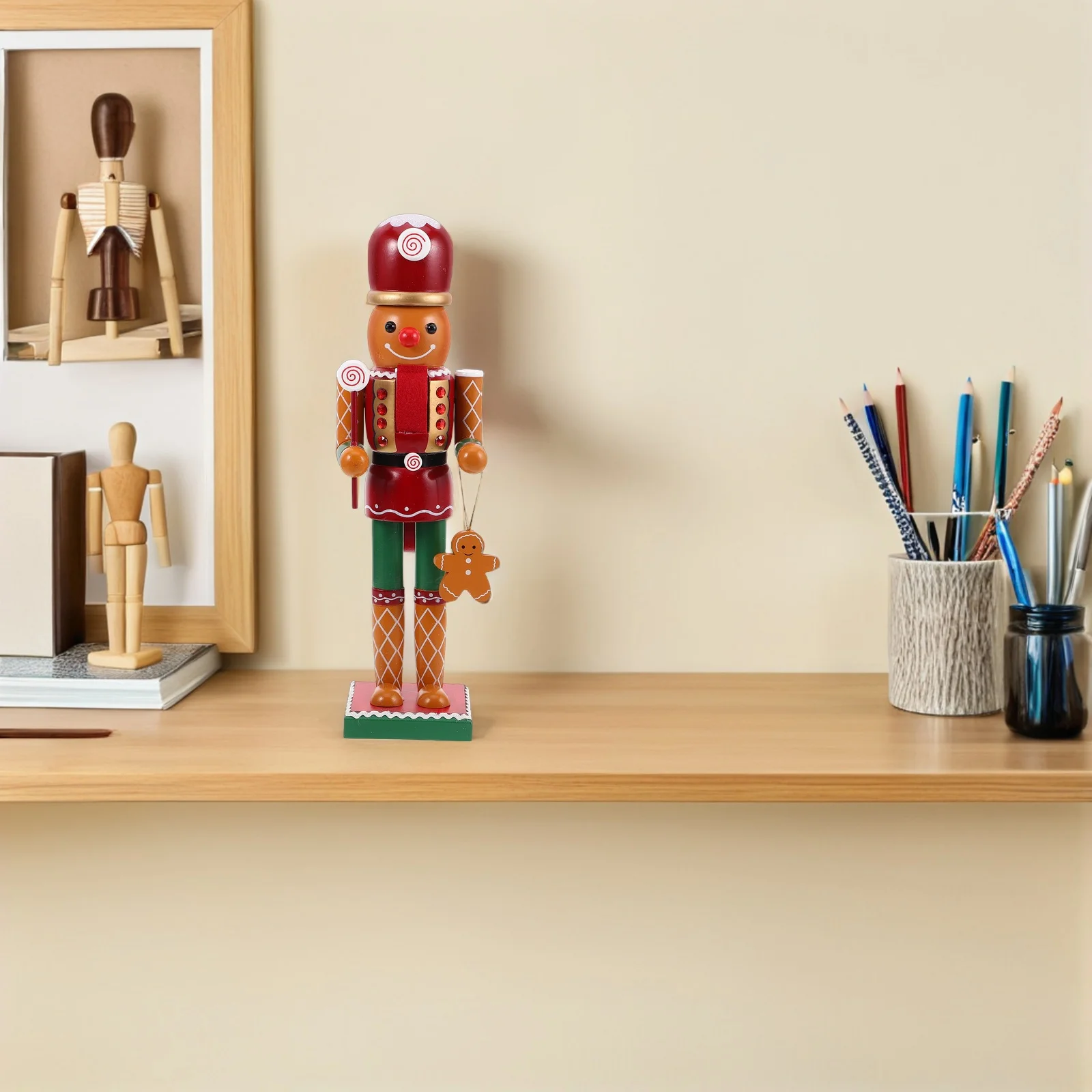 

Nutcracker Ornament Gingerman Desk Ornaments for Christmas Decor Classic Soldier Holiday Figures Winter
