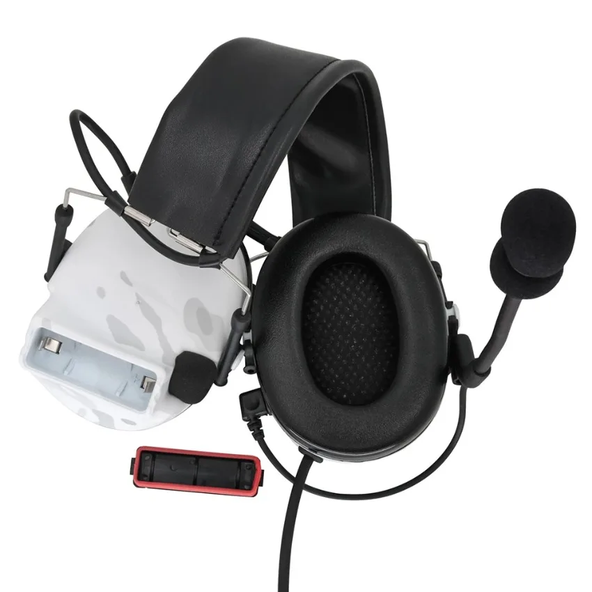 Tactical shooting headset electronic pickup hearing protection COMTACII headset ARC helmet track adapter(MC white )
