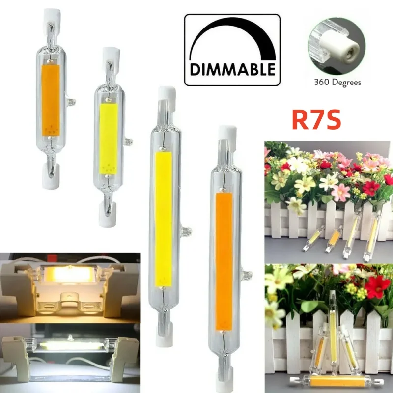 NEW LED R7S 118MM 50W Superbright Powerful Spotlight 78mm118mm AC220V 110V COB Lamp Bulb Glass Tube Replace Halogen Lamp Light