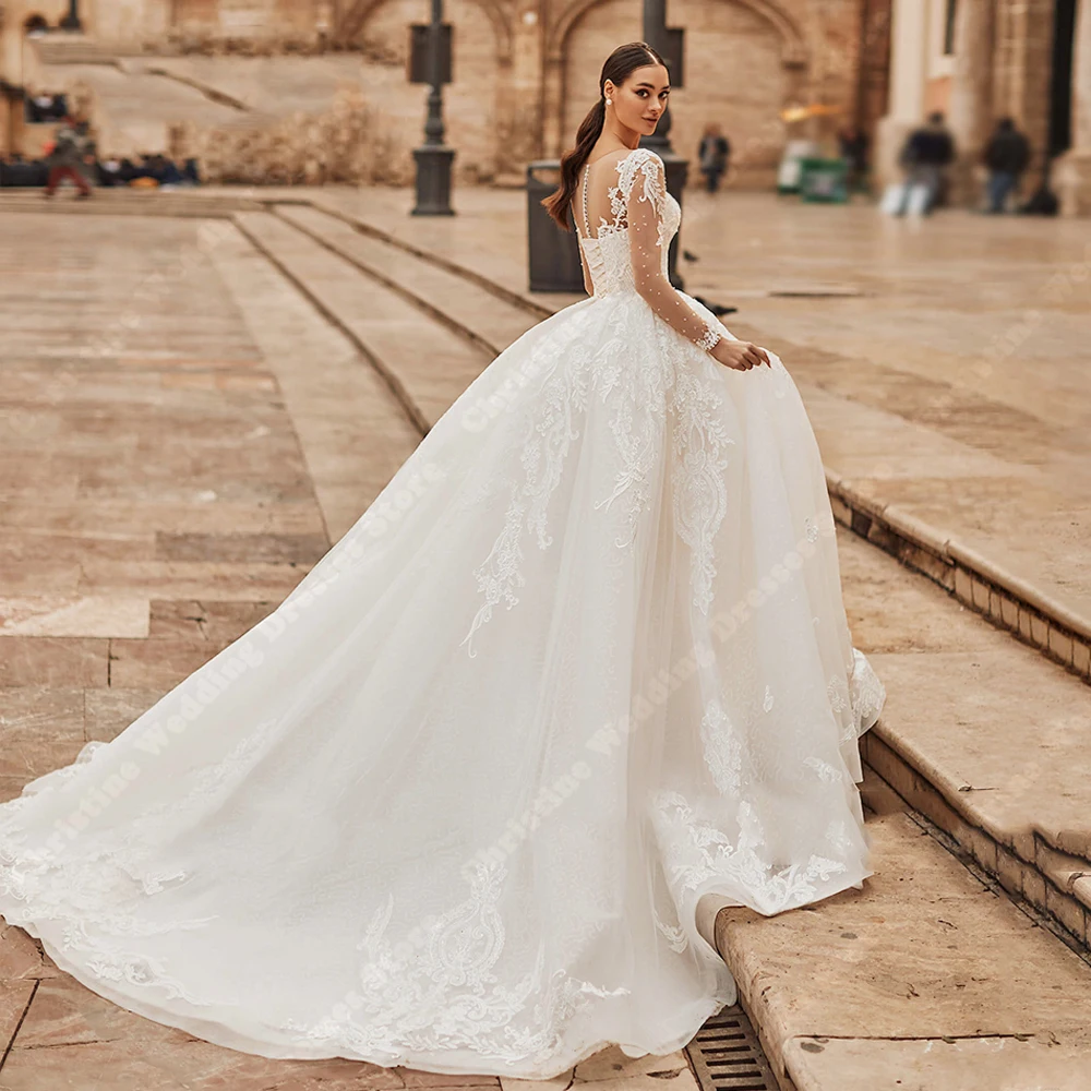 Vestidos de noiva marfim para mulheres, estampa floral bonita, vestidos de casamento, querida formal, decote em v, bola de praia, querida